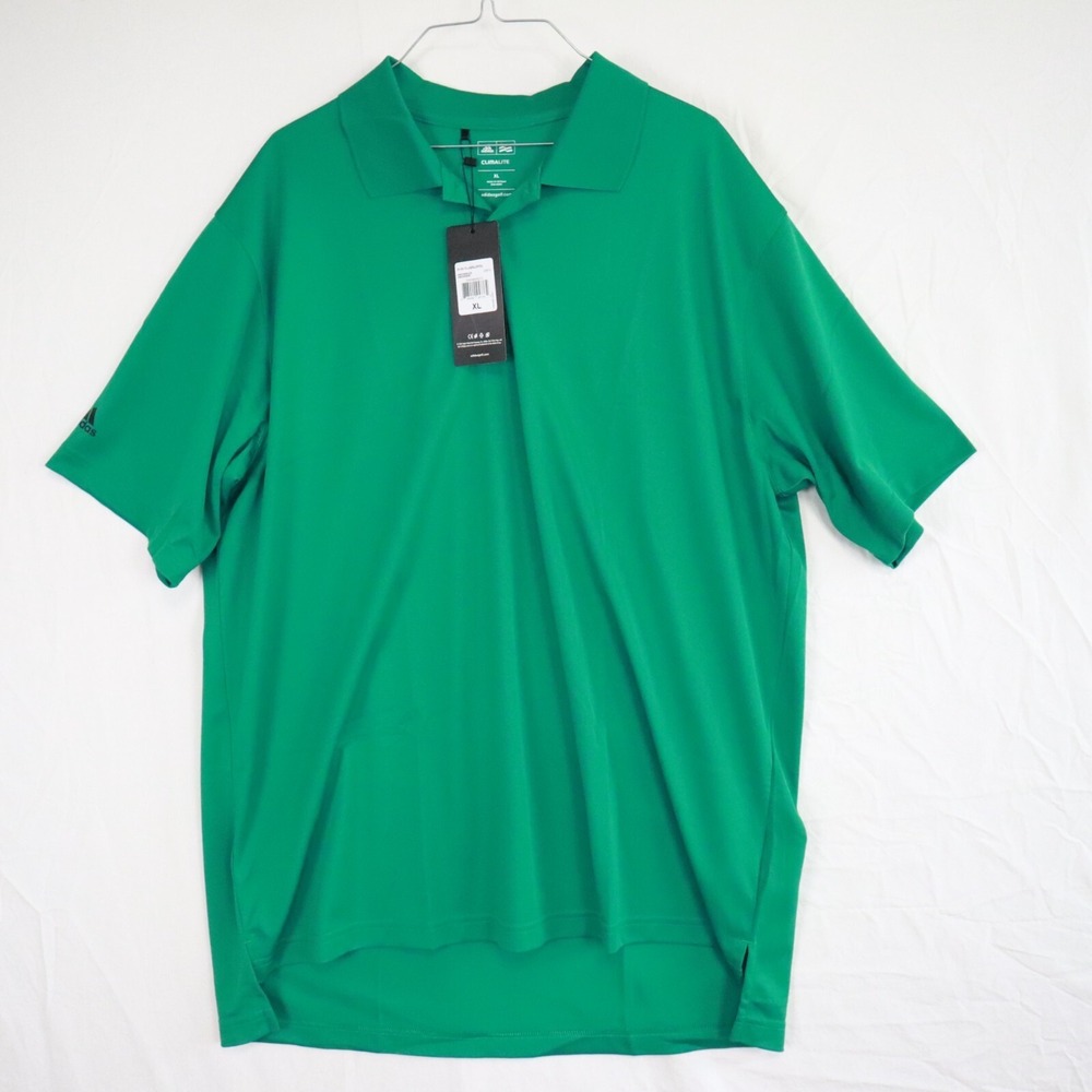 Adidas Golf Polo Shirt Mens XL Climalite Performance Green Short Sleeve NWT